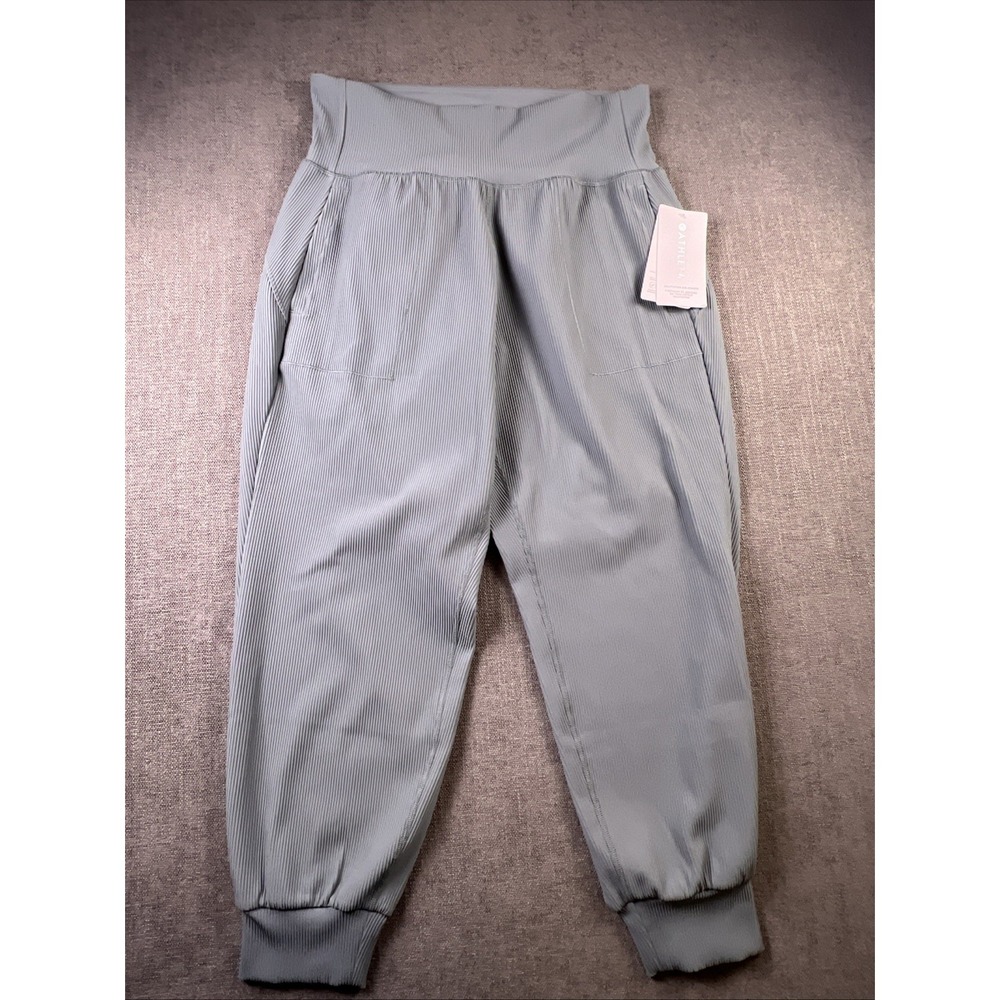 Athleta Salutation Rib Jogger Women 1X Green Pocket Comfort Tapered Casual Gym